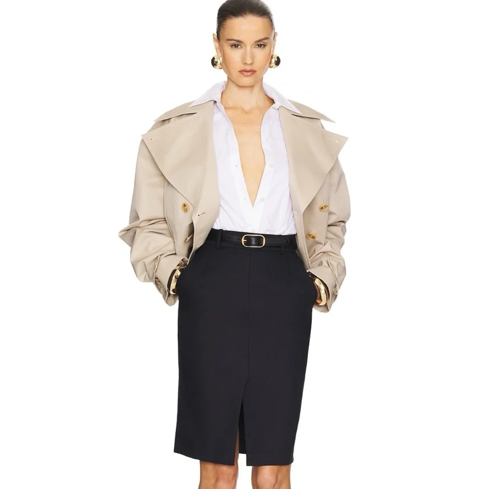 Helsa NWOT Overiszed Cropped Trench in Chino - Picture 6 of 13